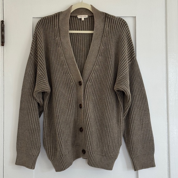 Demylee Cotton Brown Knit Cardigan - Picture 1 of 4